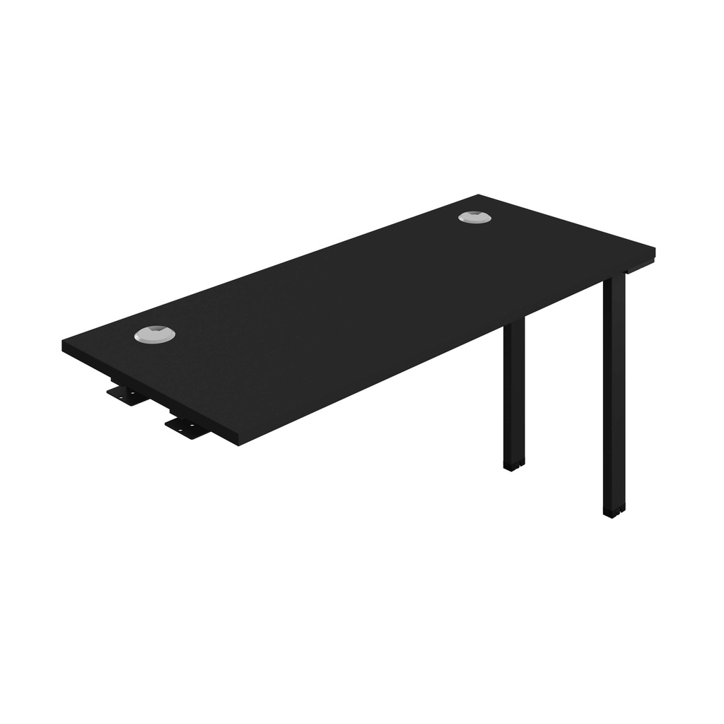 Synergy Bench Extension With Cable Ports: 1 Person (Fsc) | 1400 X 600 | Black/Black