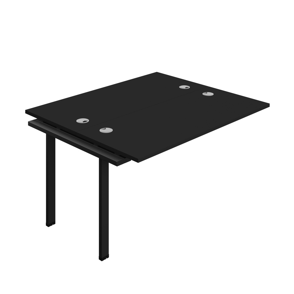 Synergy Bench Extension With Cable Ports: 2 Person (Fsc) | 1400 X 600 | Black/Black