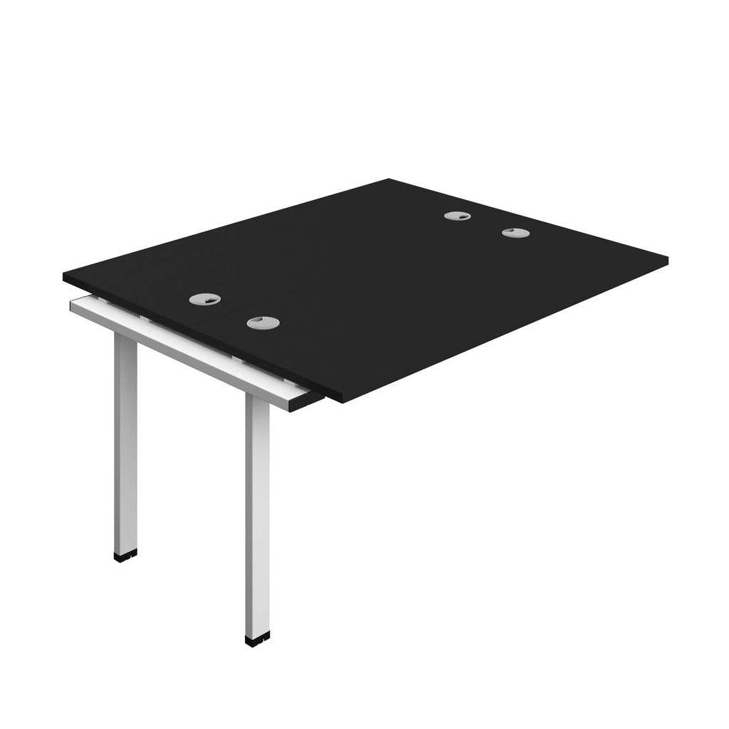 Synergy Bench Extension With Cable Ports: 2 Person (Fsc) | 1400 X 600 | Black/White