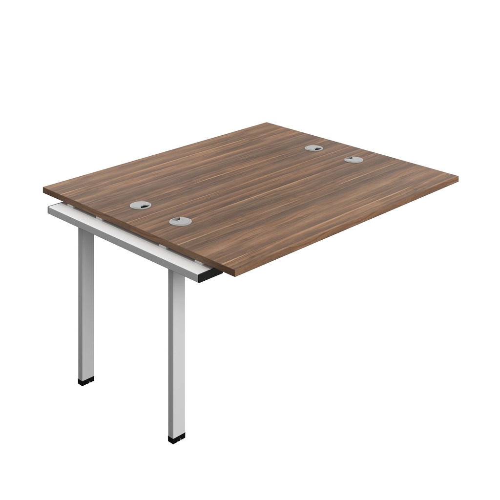 Synergy Bench Extension With Cable Ports: 2 Person (Fsc) | 1400 X 600 | Dark Walnut/Silver