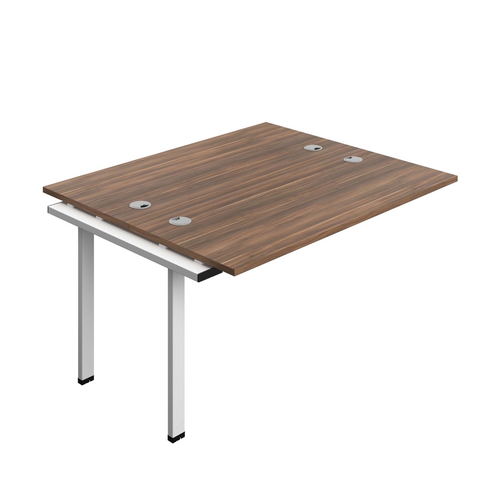Synergy Bench Extension With Cable Ports: 2 Person (Fsc) | 1400 X 600 | Dark Walnut/White