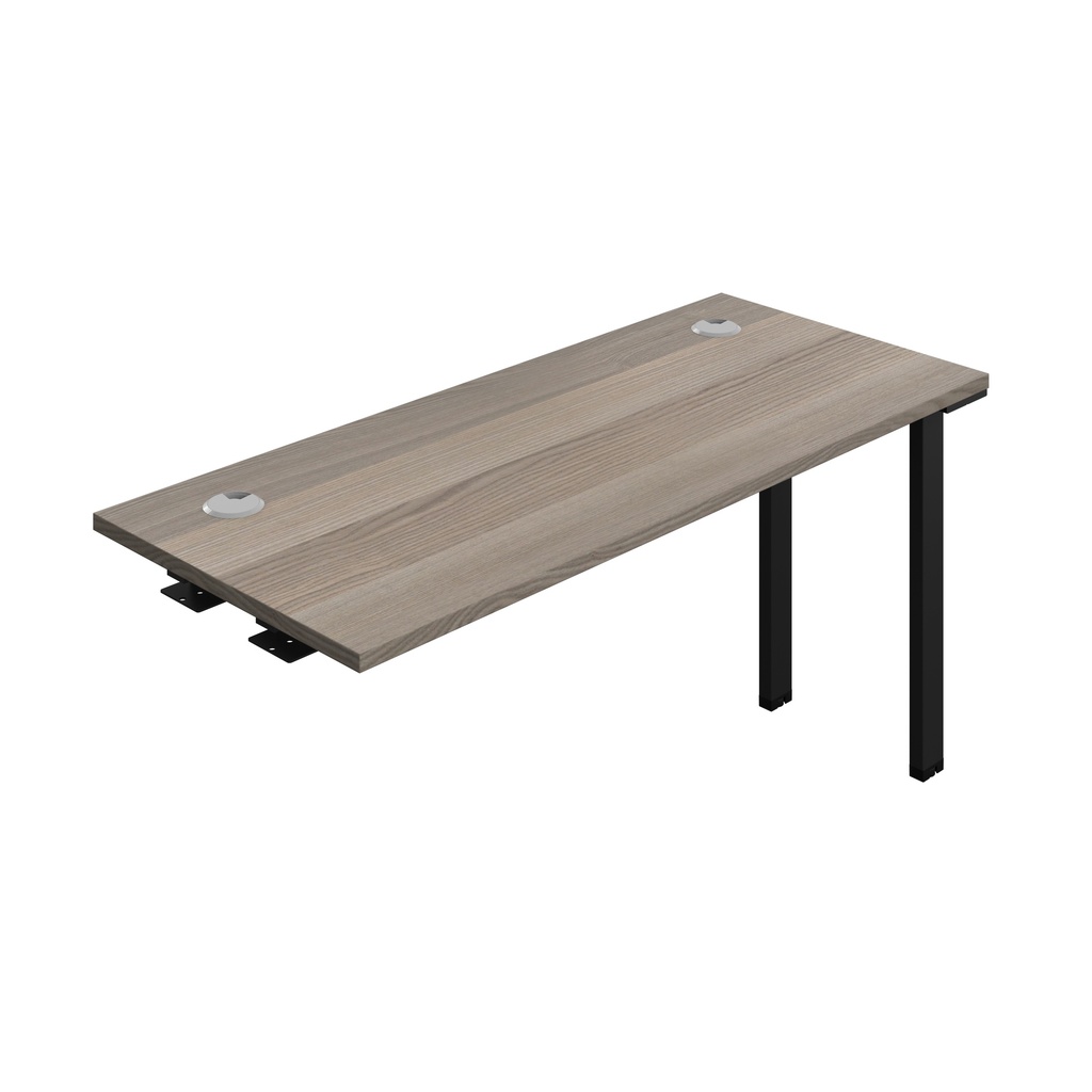 Synergy Bench Extension With Cable Ports: 1 Person (Fsc) | 1400 X 600 | Grey Oak/Black