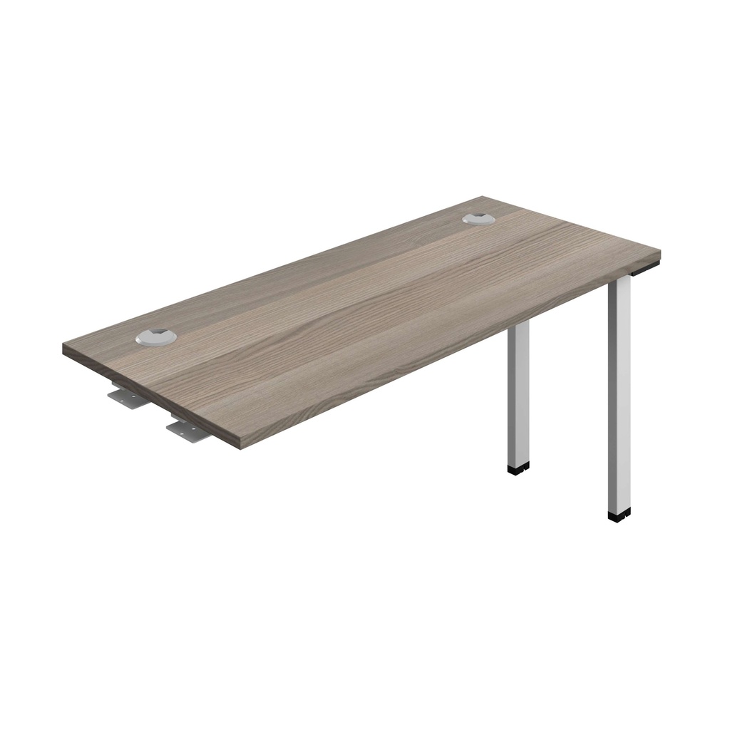Synergy Bench Extension With Cable Ports: 1 Person (Fsc) | 1400 X 600 | Grey Oak/Silver
