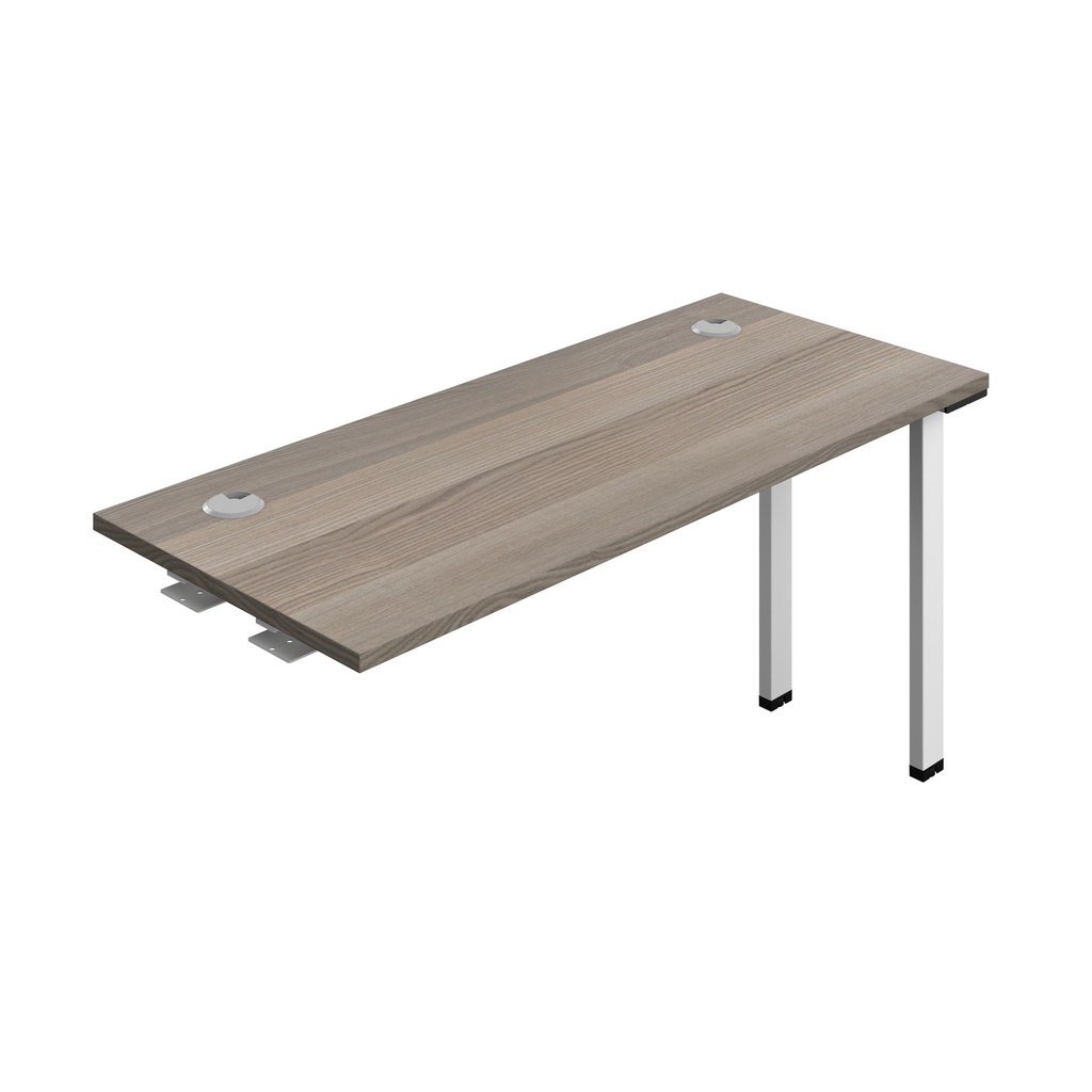 Synergy Bench Extension With Cable Ports: 1 Person (Fsc) | 1400 X 600 | Grey Oak/White