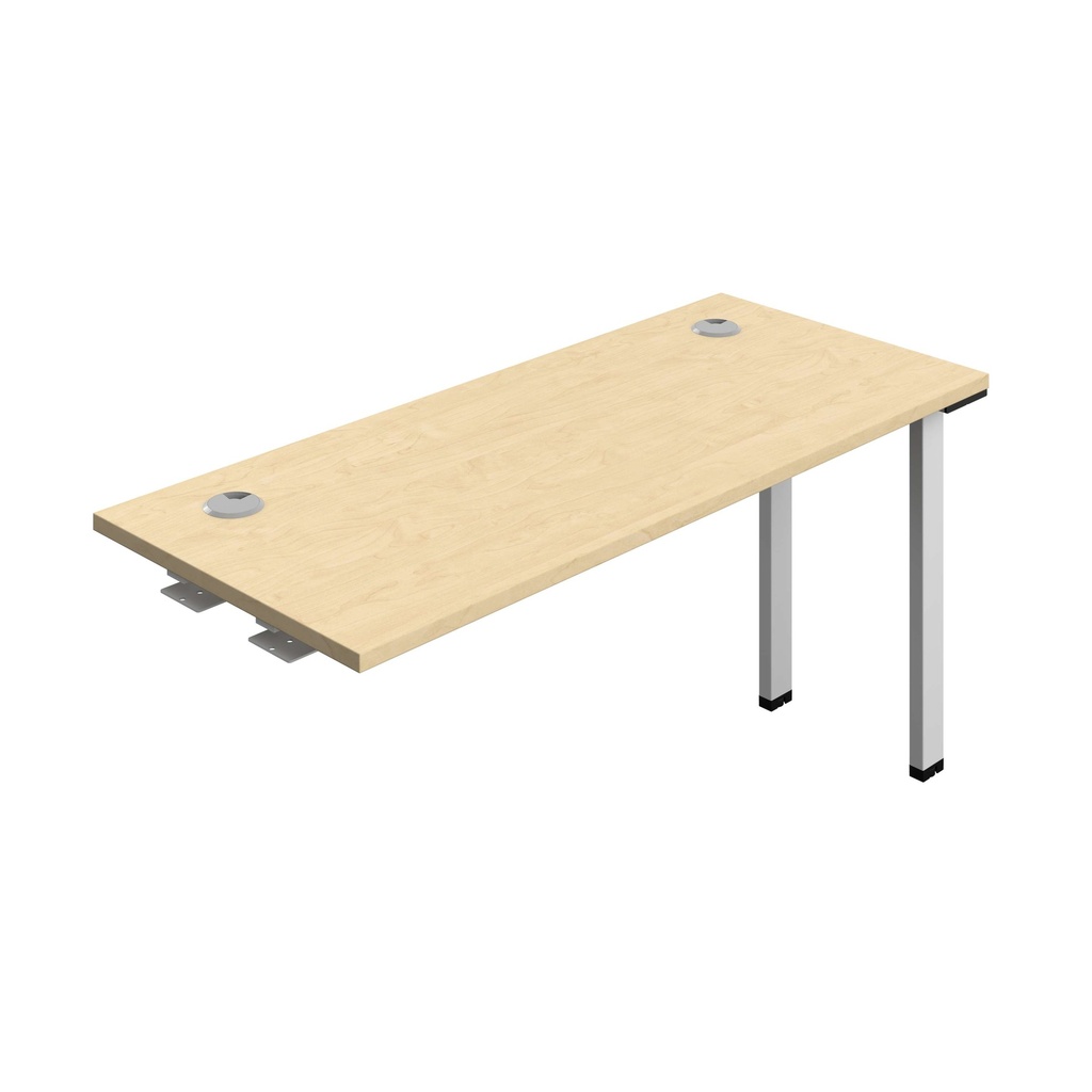 Synergy Bench Extension With Cable Ports: 1 Person (Fsc) | 1400 X 600 | Maple/Silver