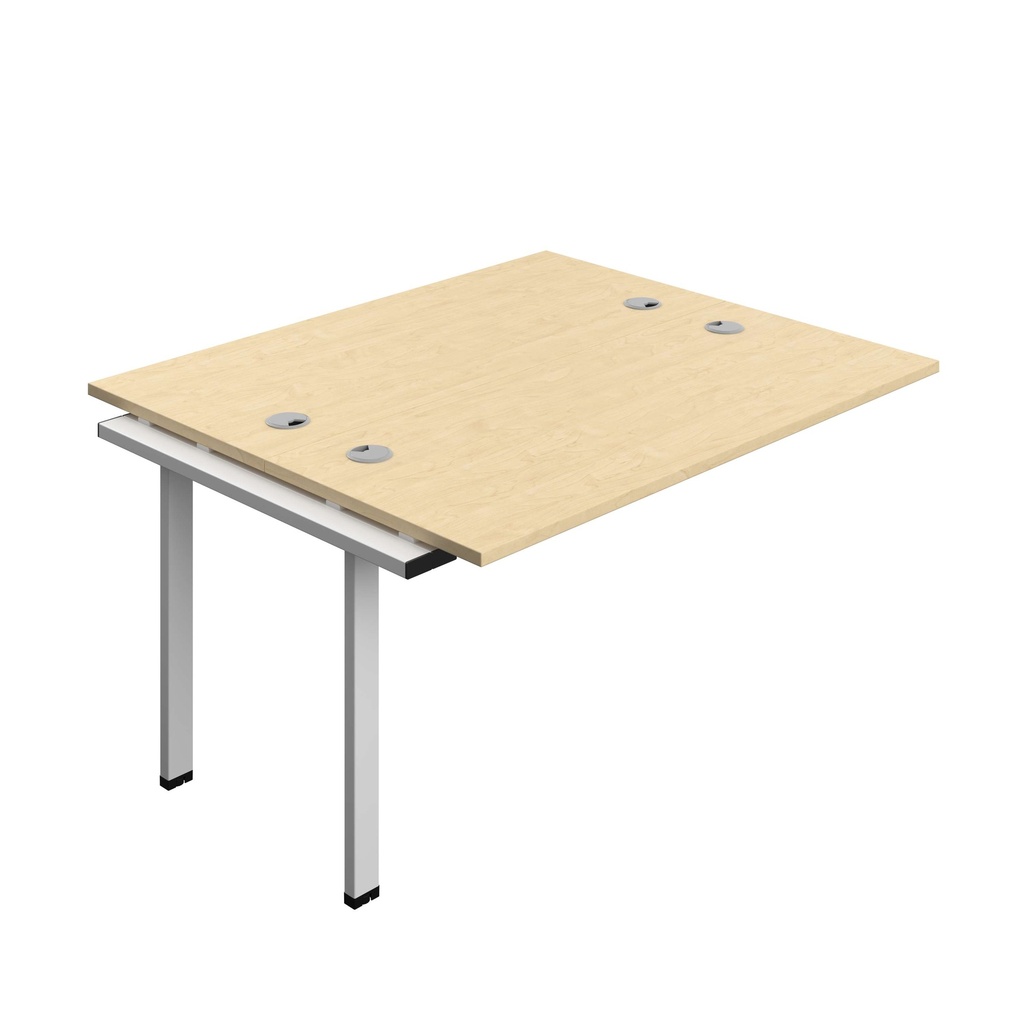 Synergy Bench Extension With Cable Ports: 2 Person (Fsc) | 1400 X 600 | Maple/Silver