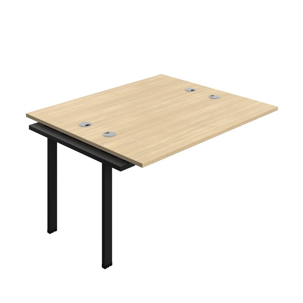 Synergy Bench Extension With Cable Ports: 2 Person (Fsc) | 1400 X 600 | Nova Oak/Black