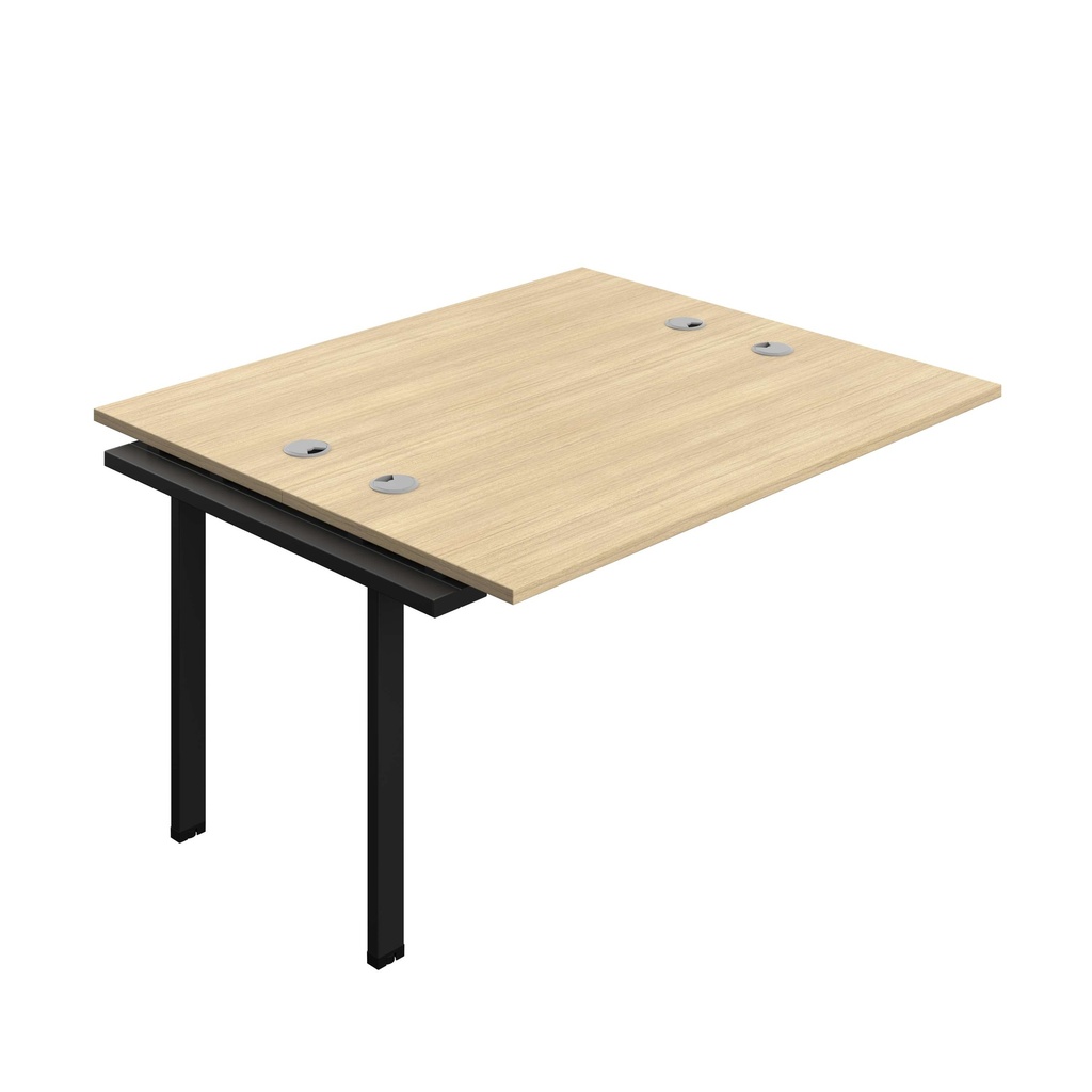 Synergy Bench Extension With Cable Ports: 2 Person (Fsc) | 1400 X 600 | Nova Oak/Black