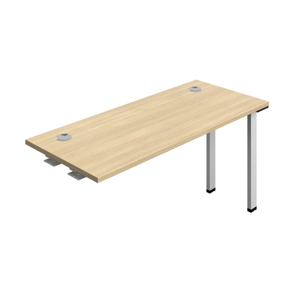 Synergy Bench Extension With Cable Ports: 1 Person (Fsc) | 1400 X 600 | Nova Oak/Silver