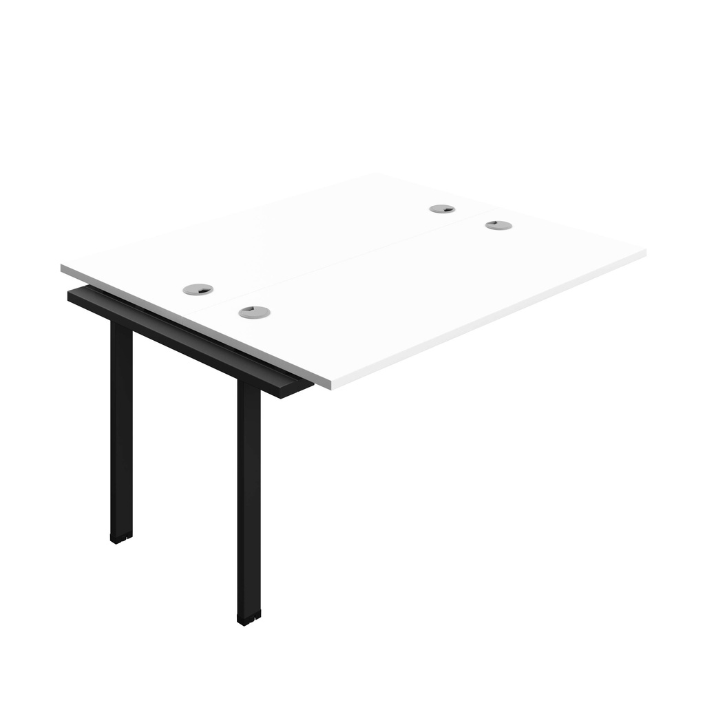 Synergy Bench Extension With Cable Ports: 2 Person (Fsc) | 1400 X 600 | White/Black