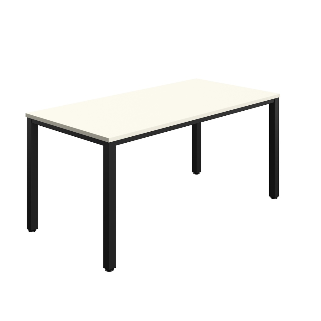 FRACTION INFINITY 160 X 80 MEETING TABLE -  WHITE WITH BLACK LEGS