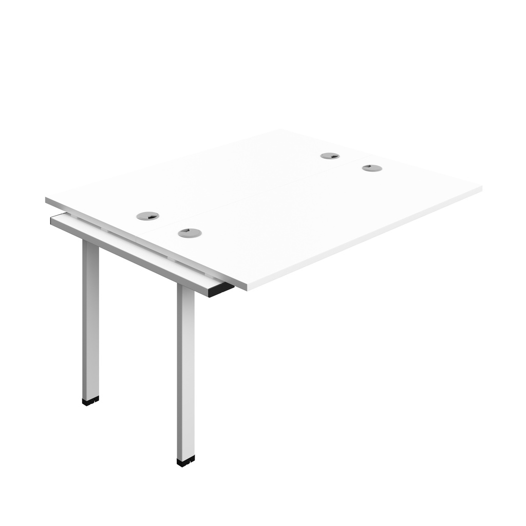 Synergy Bench Extension With Cable Ports: 2 Person (Fsc) | 1400 X 600 | White/White