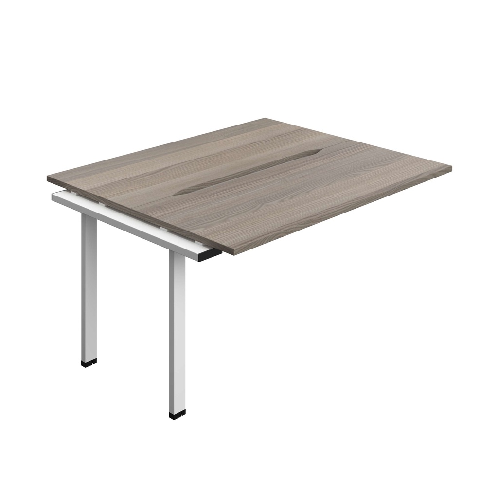 Synergy Bench Extension With Cut Out: 2 Person (Fsc) | 1400 X 700 | Grey Oak/White