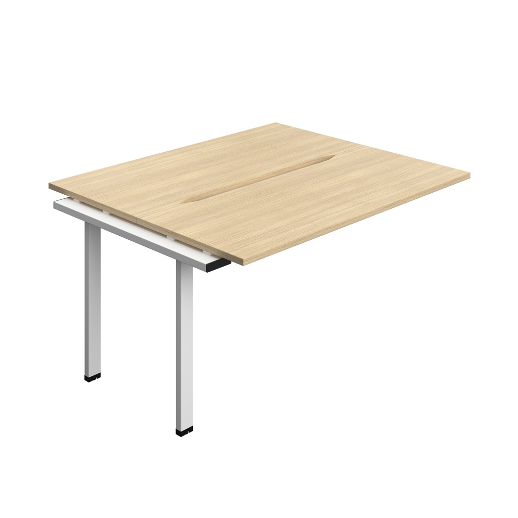 Synergy Bench Extension With Cut Out: 2 Person (Fsc) | 1400 X 700 | Nova Oak/White