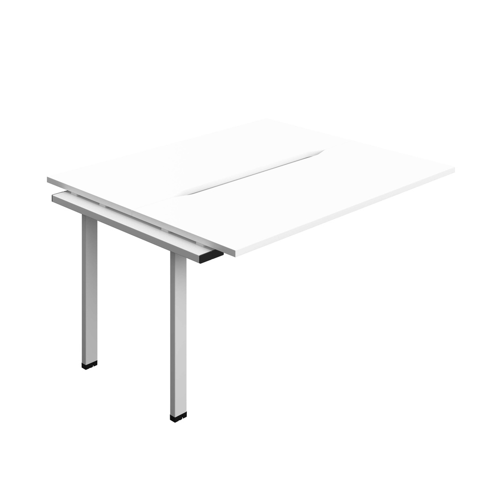 Synergy Bench Extension With Cut Out: 2 Person (Fsc) | 1400 X 700 | White/Silver