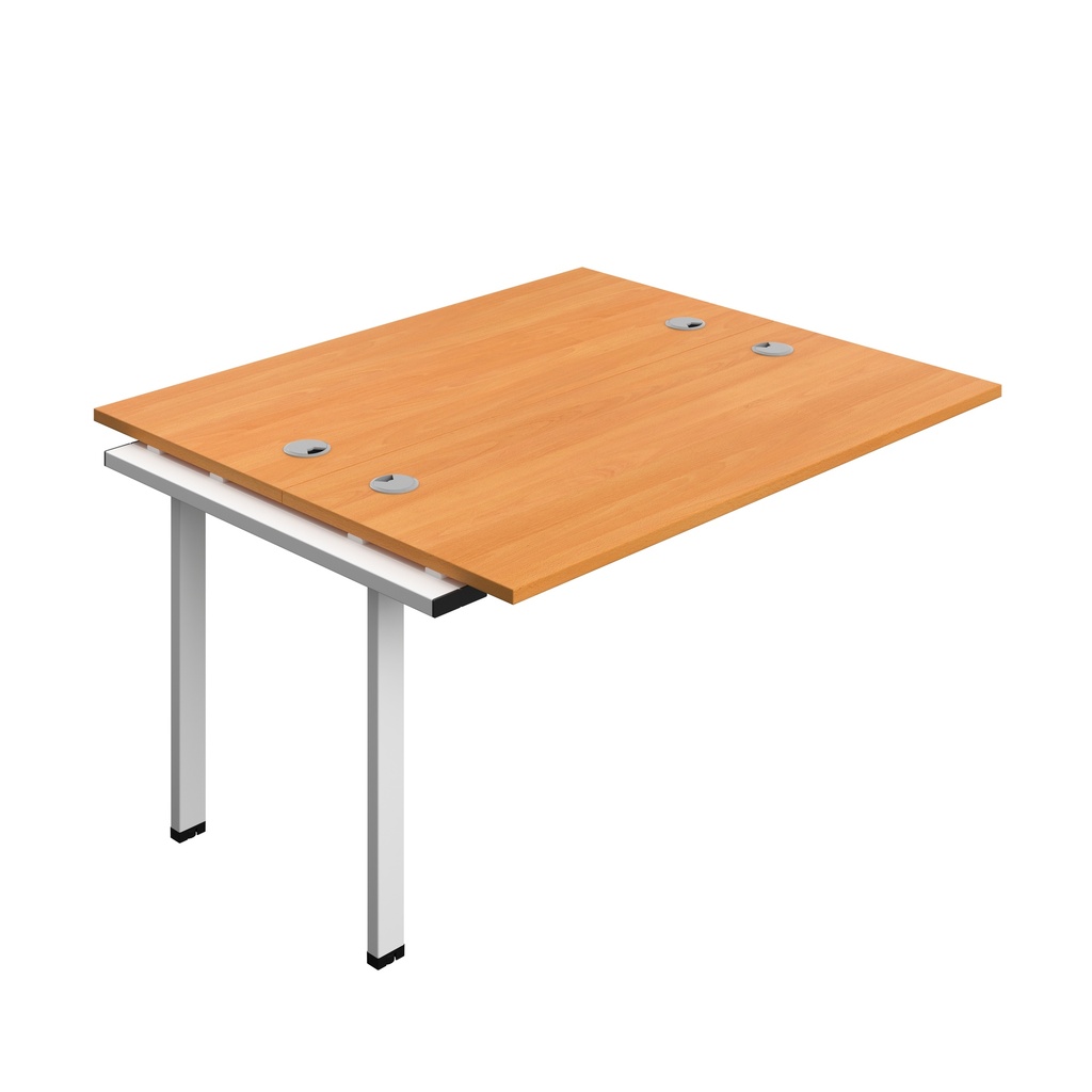 Synergy Bench Extension With Cable Ports: 2 Person (Fsc) | 1400 X 700 | Beech/White