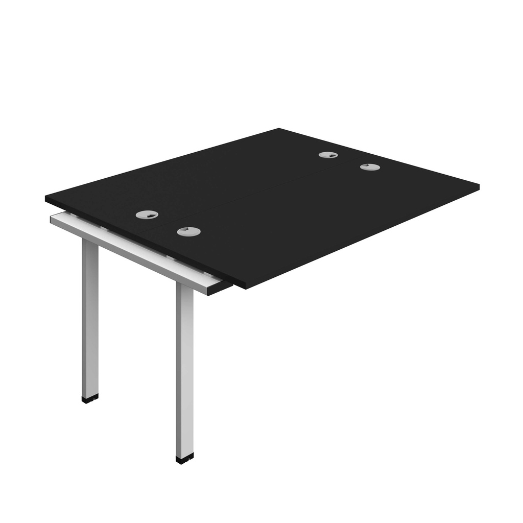 Synergy Bench Extension With Cable Ports: 2 Person (Fsc) | 1400 X 700 | Black/Silver