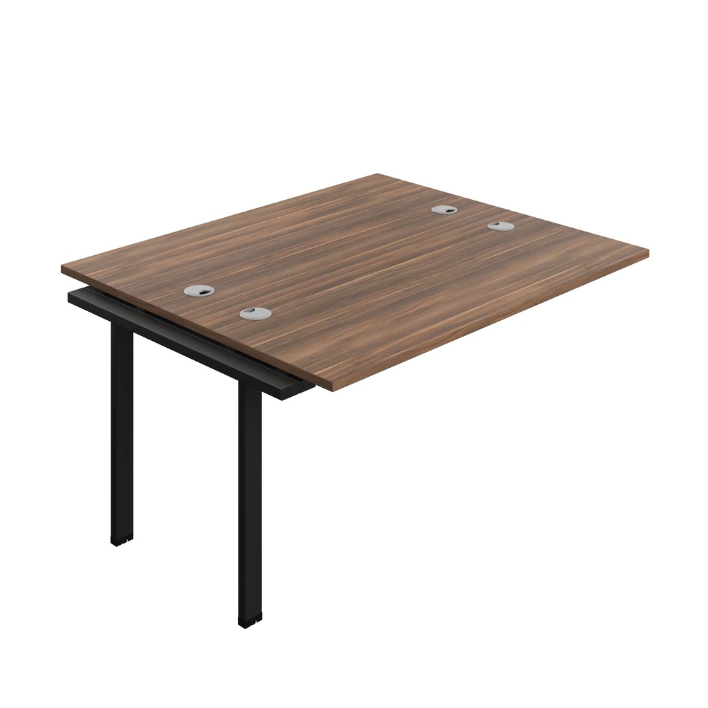 Synergy Bench Extension With Cable Ports: 2 Person (Fsc) | 1400 X 700 | Dark Walnut/Black