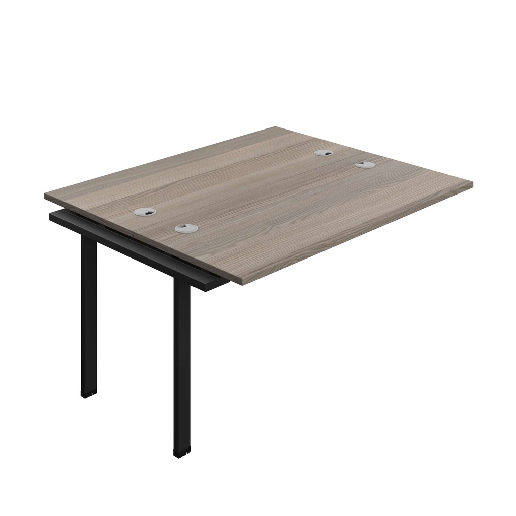 Synergy Bench Extension With Cable Ports: 2 Person (Fsc) | 1400 X 700 | Grey Oak/Black