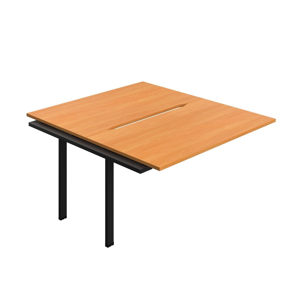Synergy Bench Extension With Cut Out: 2 Person (Fsc) | 1400 X 800 | Beech/Black