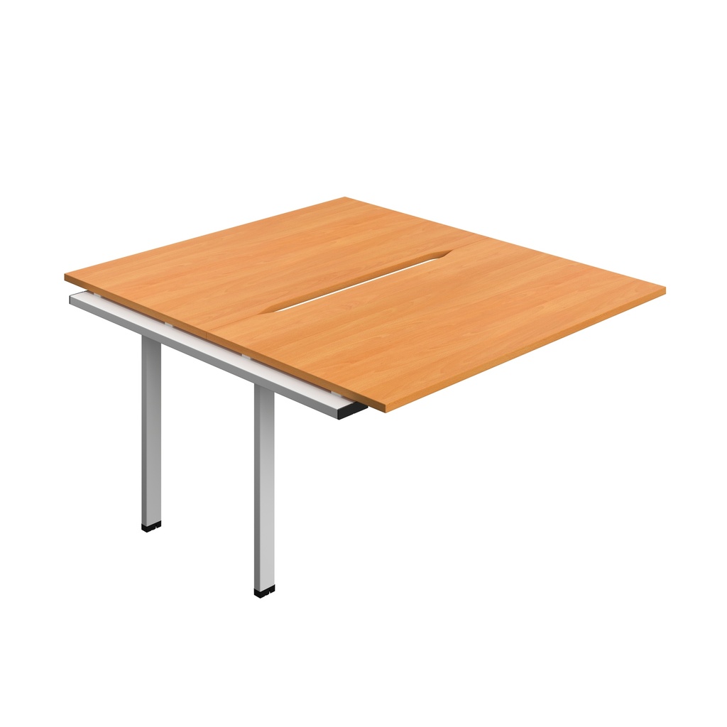 Synergy Bench Extension With Cut Out: 2 Person (Fsc) | 1400 X 800 | Beech/Silver