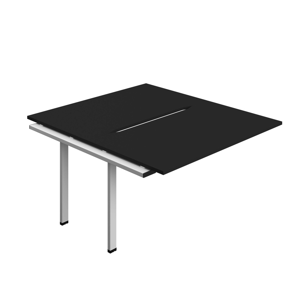 Synergy Bench Extension With Cut Out: 2 Person (Fsc) | 1400 X 800 | Black/Silver
