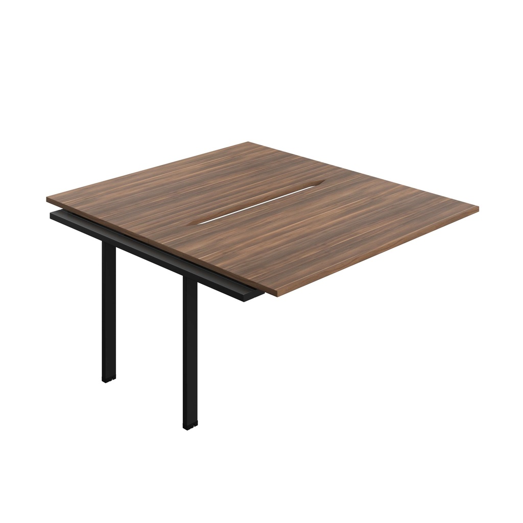 Synergy Bench Extension With Cut Out: 2 Person (Fsc) | 1400 X 800 | Dark Walnut/Black