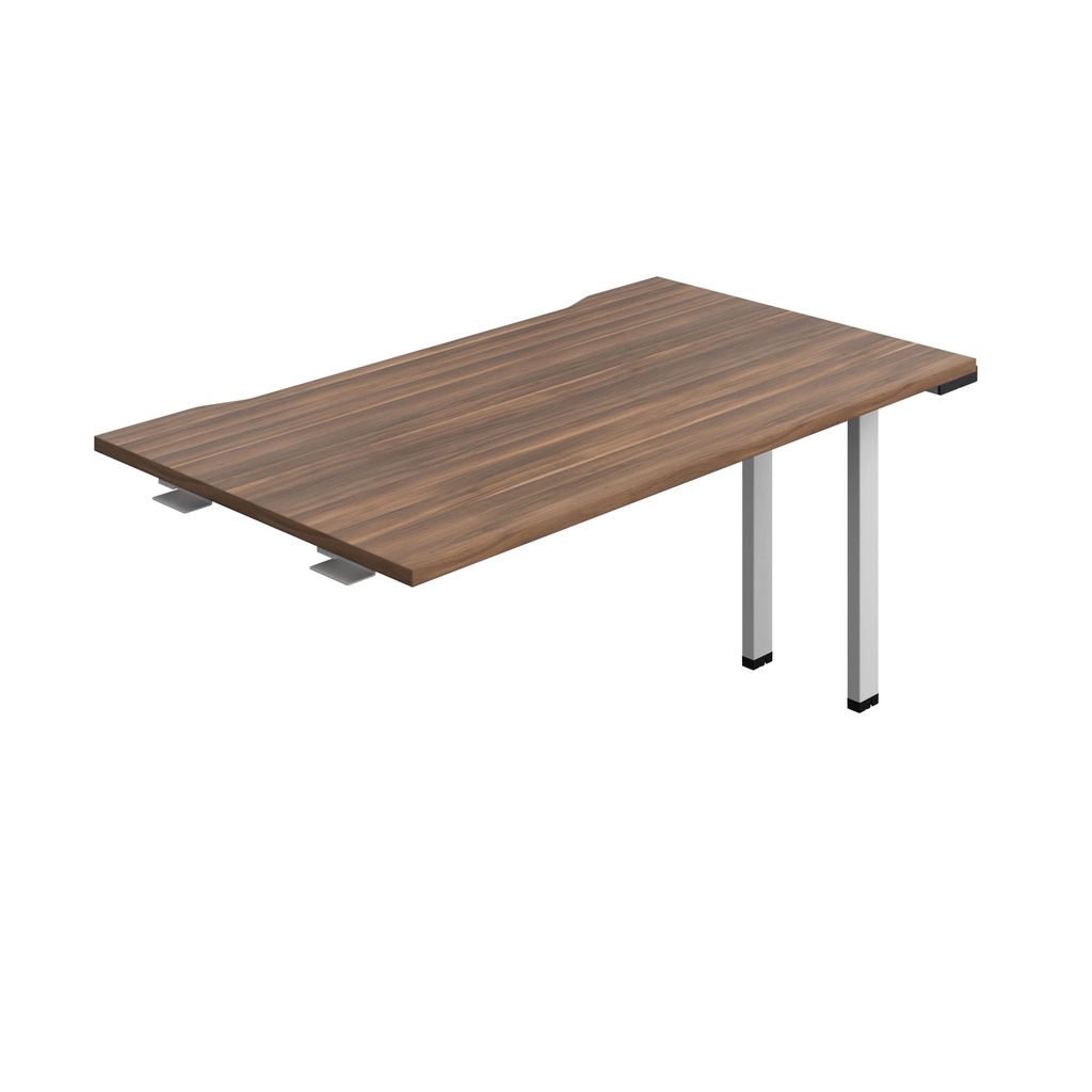 Synergy Bench Extension With Cut Out: 1 Person (Fsc) | 1400 X 800 | Dark Walnut/Silver