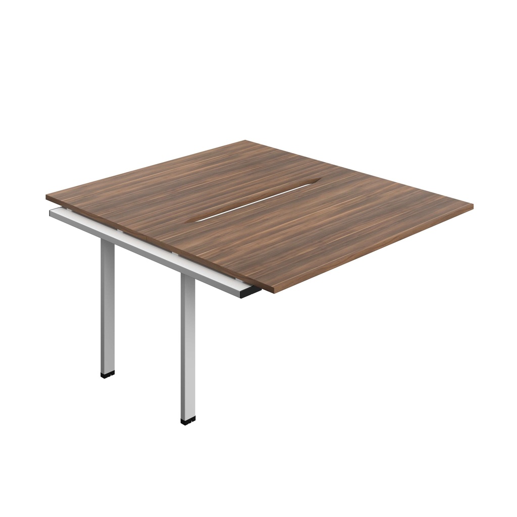 Synergy Bench Extension With Cut Out: 2 Person (Fsc) | 1400 X 800 | Dark Walnut/Silver