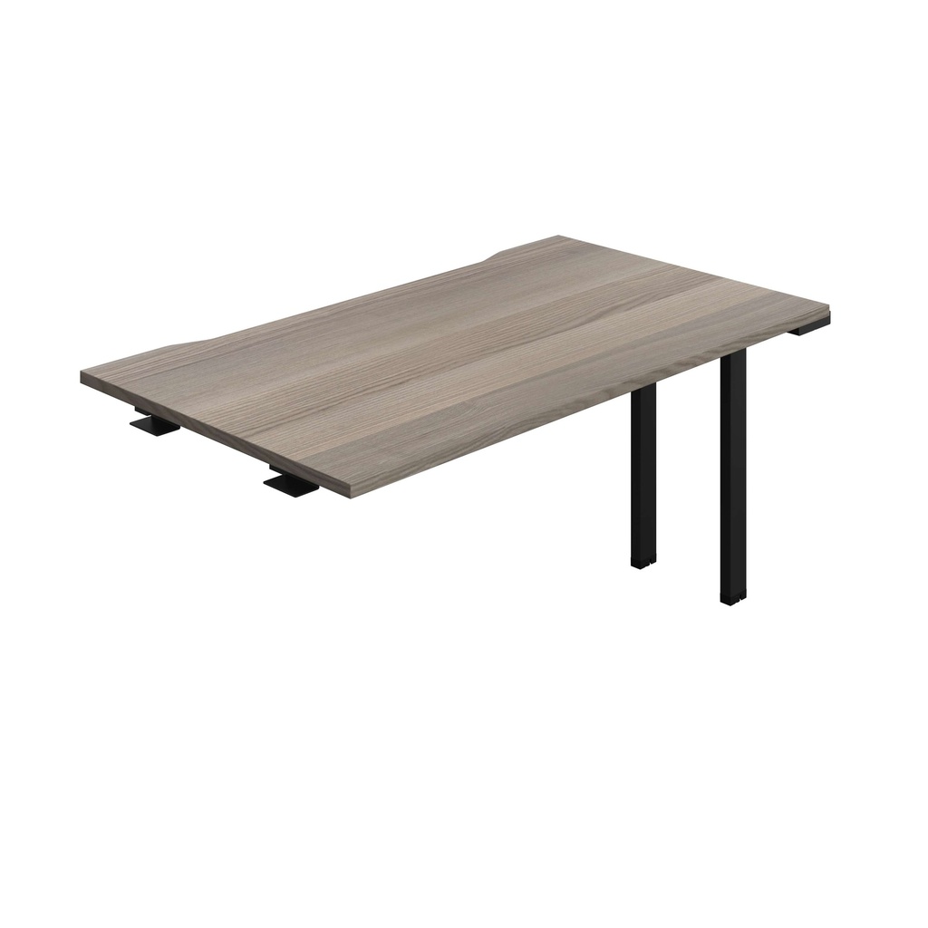 Synergy Bench Extension With Cut Out: 1 Person (Fsc) | 1400 X 800 | Grey Oak/Black
