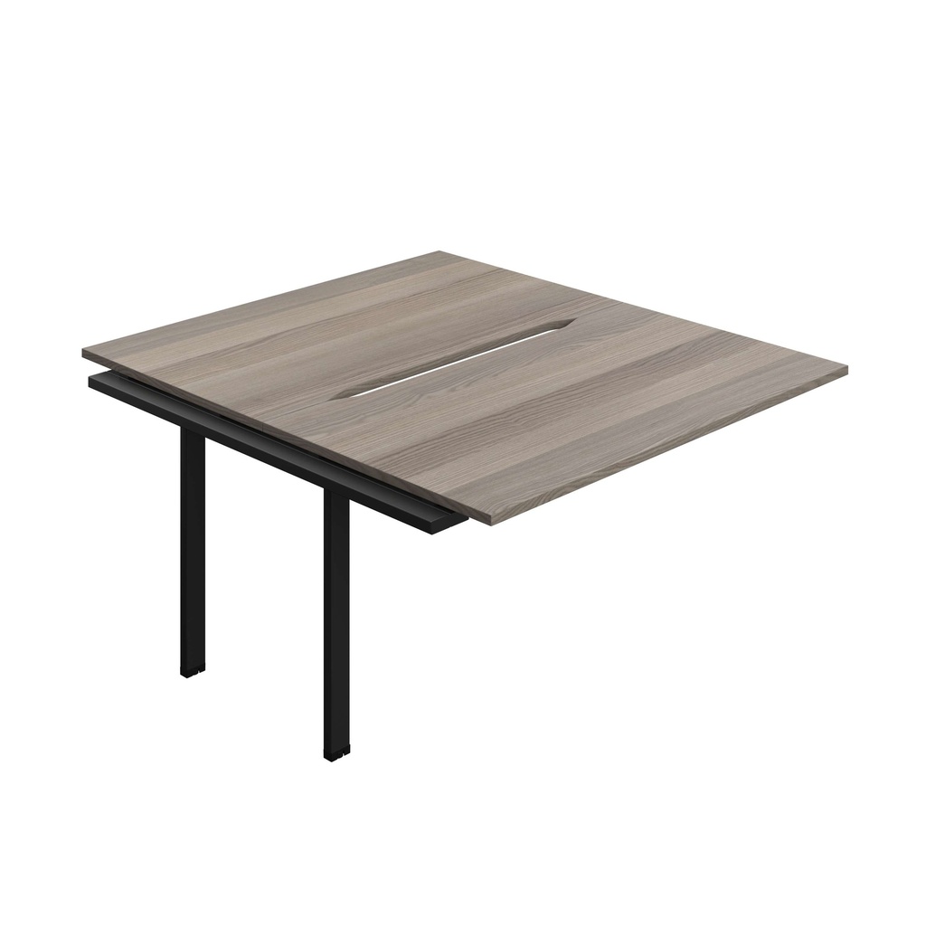 Synergy Bench Extension With Cut Out: 2 Person (Fsc) | 1400 X 800 | Grey Oak/Black
