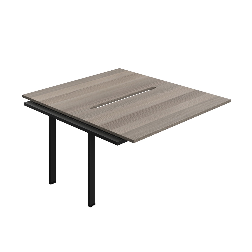 Synergy Bench Extension With Cut Out: 2 Person (Fsc) | 1400 X 800 | Grey Oak/Black