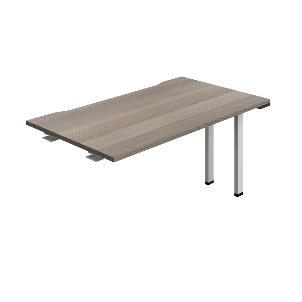 Synergy Bench Extension With Cut Out: 1 Person (Fsc) | 1400 X 800 | Grey Oak/Silver