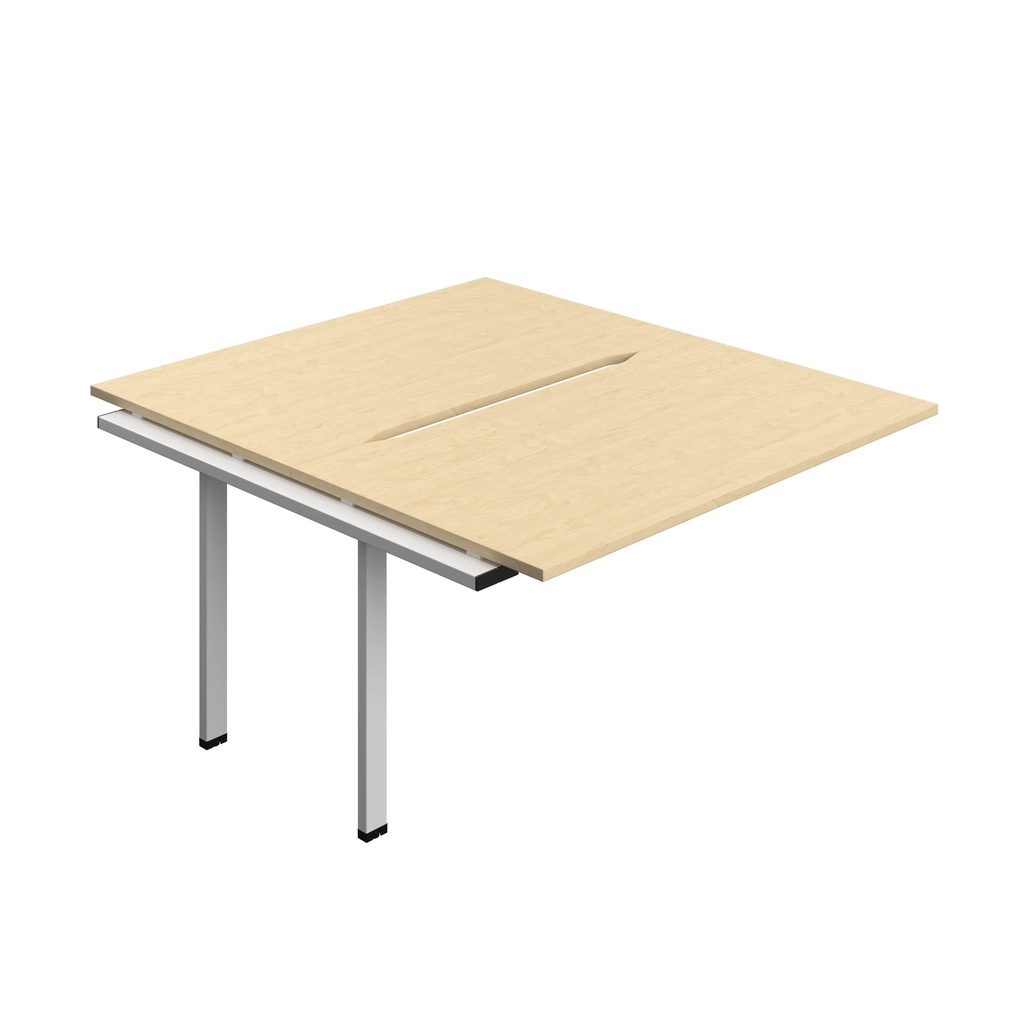 Synergy Bench Extension With Cut Out: 2 Person (Fsc) | 1400 X 800 | Maple/Silver