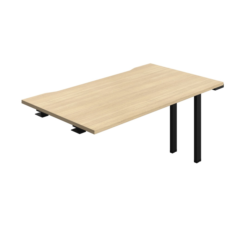 Synergy Bench Extension With Cut Out: 1 Person (Fsc) | 1400 X 800 | Nova Oak/Black