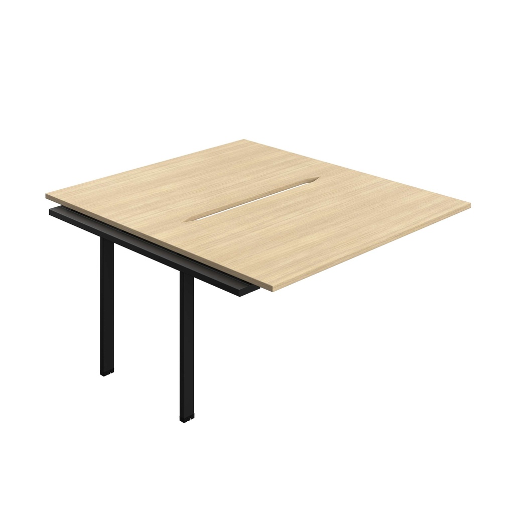 Synergy Bench Extension With Cut Out: 2 Person (Fsc) | 1400 X 800 | Nova Oak/Black