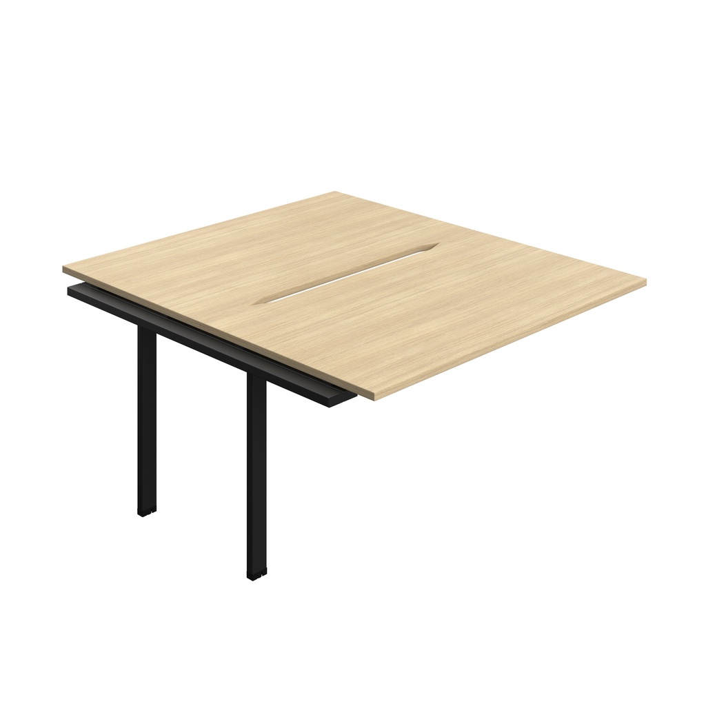 Synergy Bench Extension With Cut Out: 2 Person (Fsc) | 1400 X 800 | Nova Oak/Black