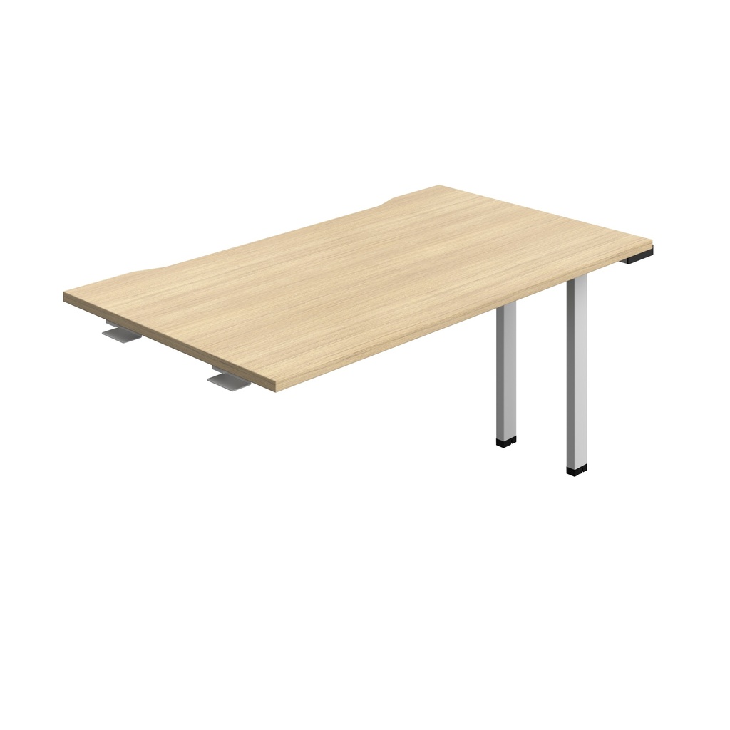 Synergy Bench Extension With Cut Out: 1 Person (Fsc) | 1400 X 800 | Nova Oak/Silver
