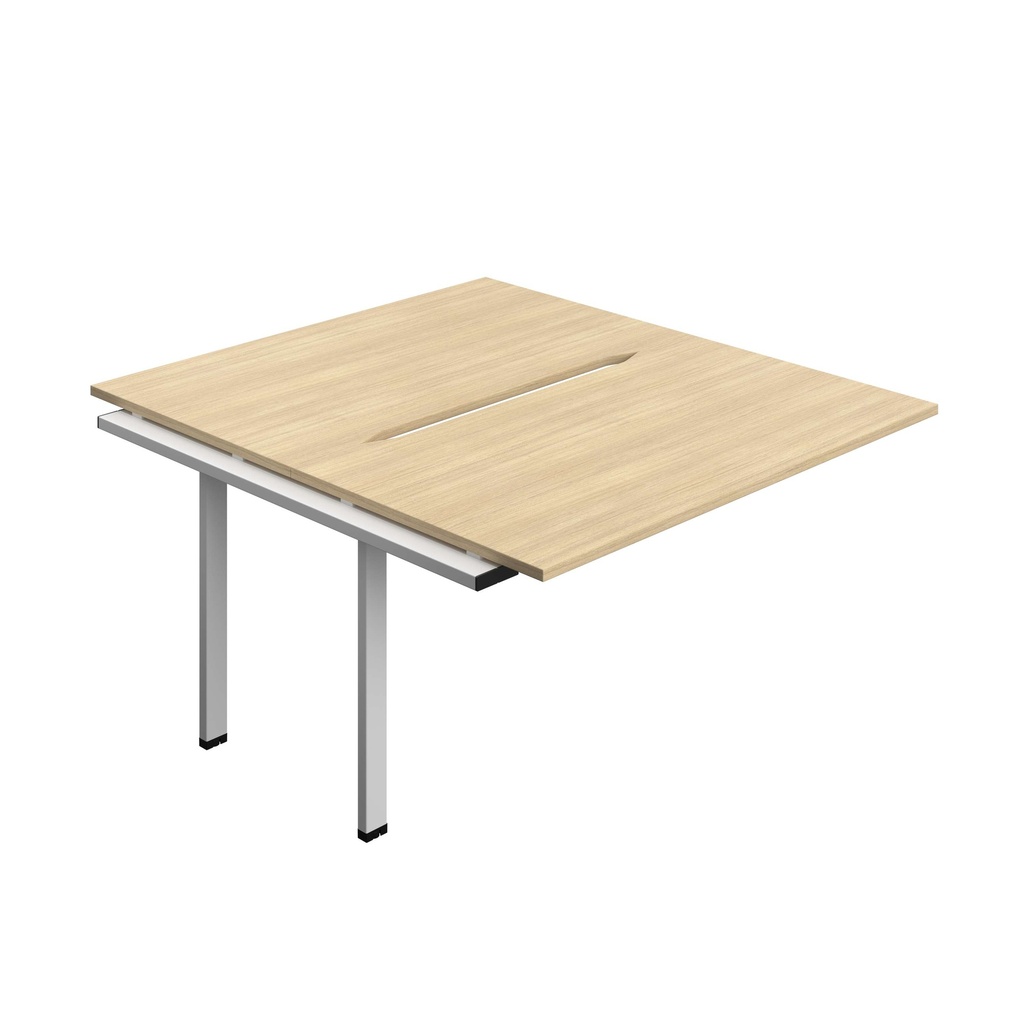 Synergy Bench Extension With Cut Out: 2 Person (Fsc) | 1400 X 800 | Nova Oak/Silver
