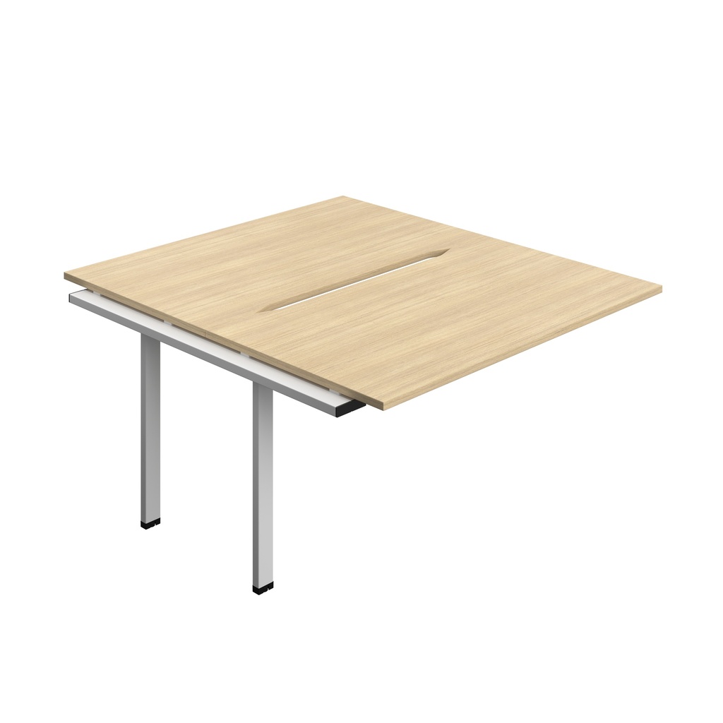 Synergy Bench Extension With Cut Out: 2 Person (Fsc) | 1400 X 800 | Nova Oak/Silver