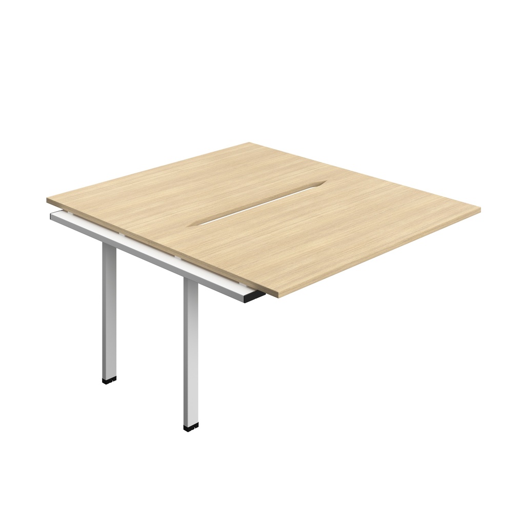 Synergy Bench Extension With Cut Out: 2 Person (Fsc) | 1400 X 800 | Nova Oak/White