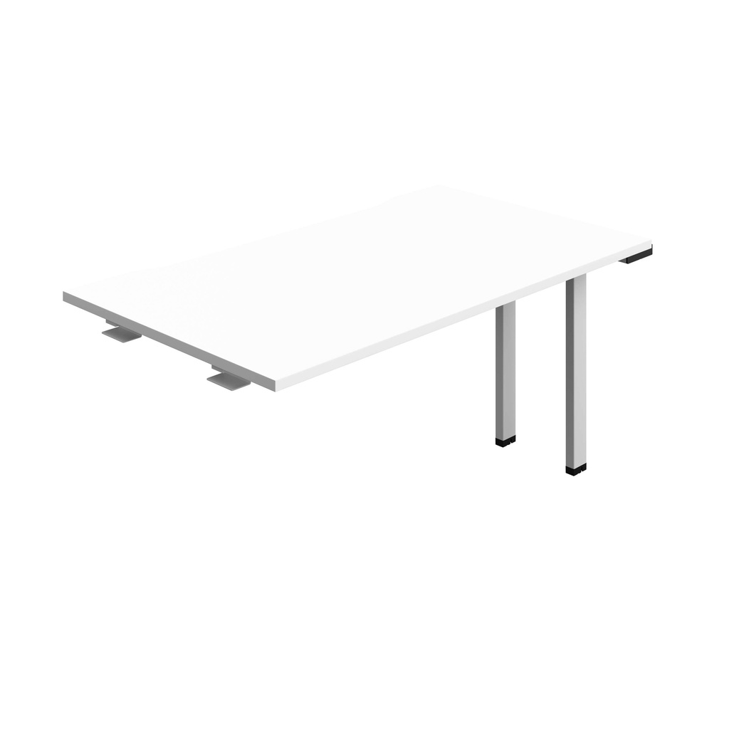 Synergy Bench Extension With Cut Out: 1 Person (Fsc) | 1400 X 800 | White/Silver