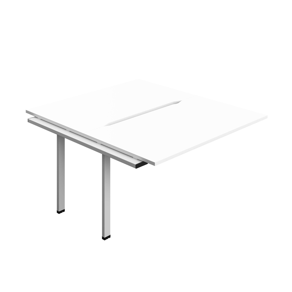 Synergy Bench Extension With Cut Out: 2 Person (Fsc) | 1400 X 800 | White/Silver