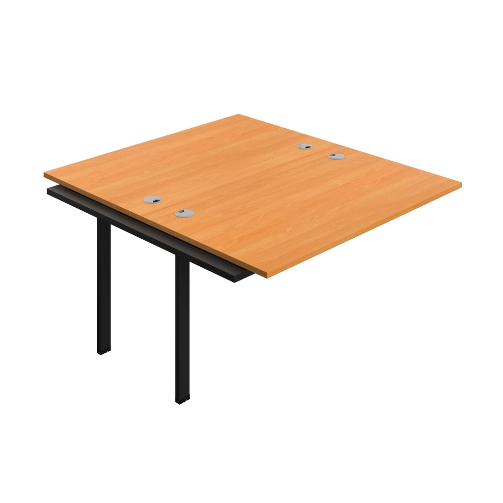 Synergy Bench Extension With Cable Ports: 2 Person (Fsc) | 1400 X 800 | Beech/Black