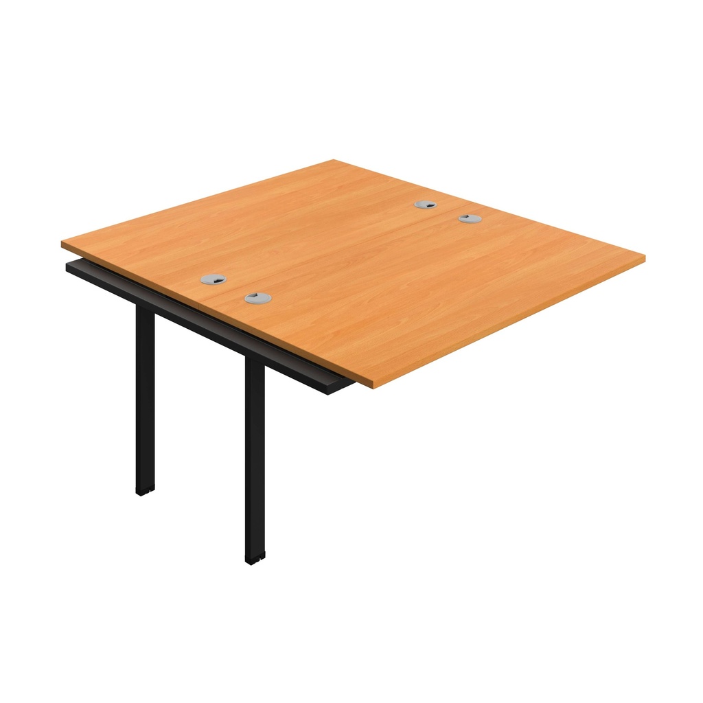 Synergy Bench Extension With Cable Ports: 2 Person (Fsc) | 1400 X 800 | Beech/Silver