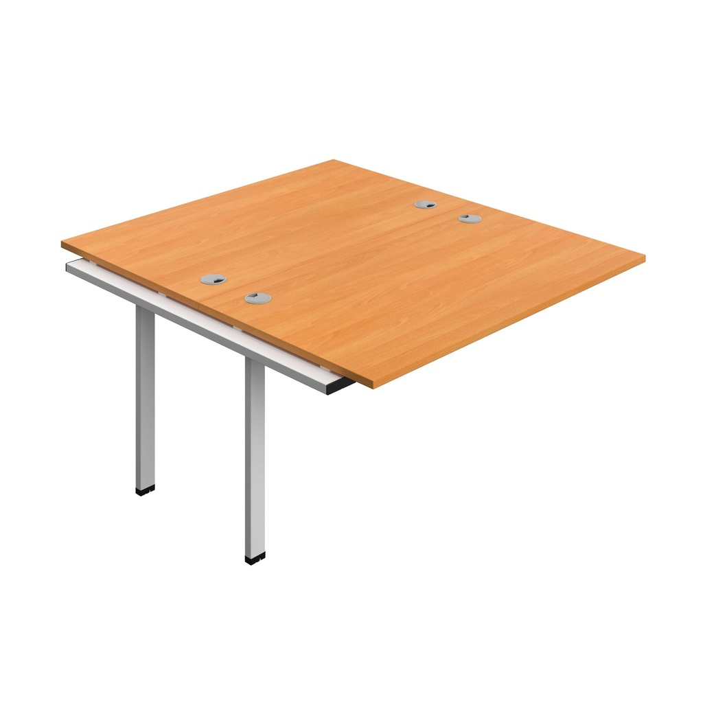 Synergy Bench Extension With Cable Ports: 2 Person (Fsc) | 1400 X 800 | Beech/White