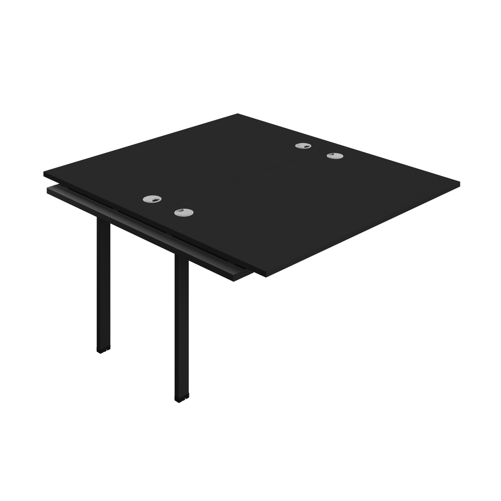 Synergy Bench Extension With Cable Ports: 2 Person (Fsc) | 1400 X 800 | Black/Silver