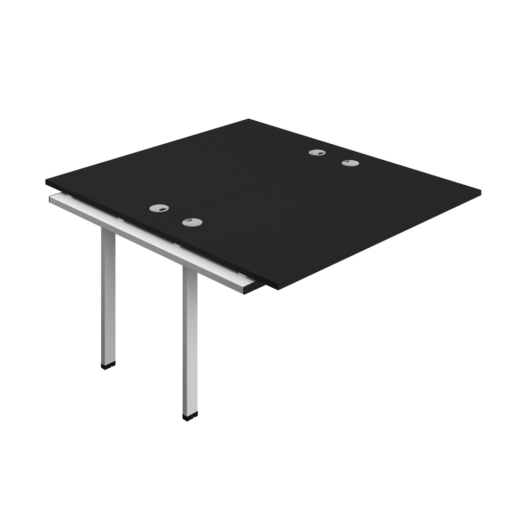 Synergy Bench Extension With Cable Ports: 2 Person (Fsc) | 1400 X 800 | Black/White