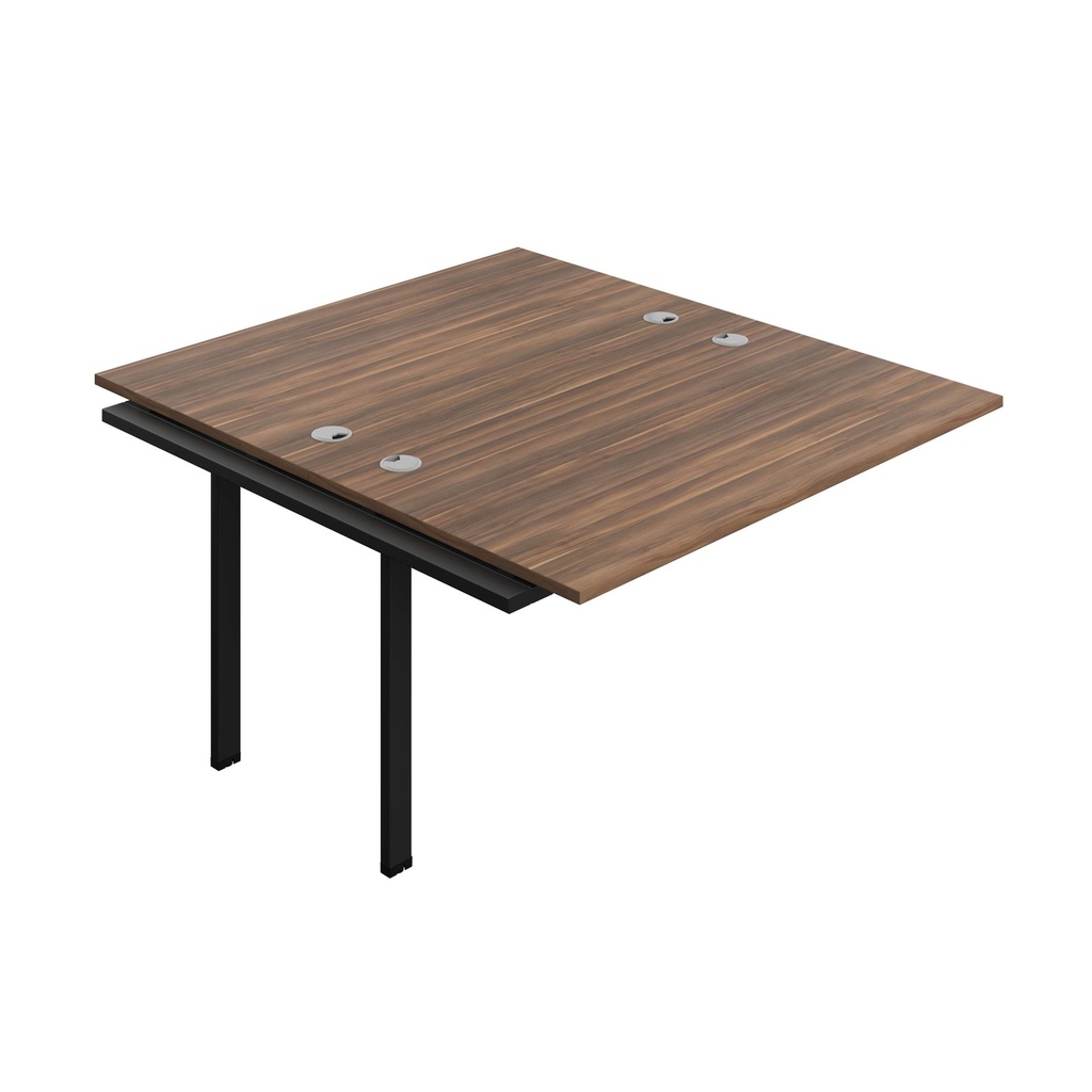 Synergy Bench Extension With Cable Ports: 2 Person (Fsc) | 1400 X 800 | Dark Walnut/Silver
