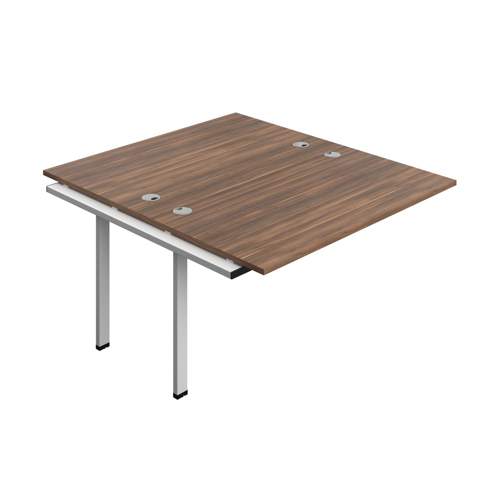 Synergy Bench Extension With Cable Ports: 2 Person (Fsc) | 1400 X 800 | Dark Walnut/White